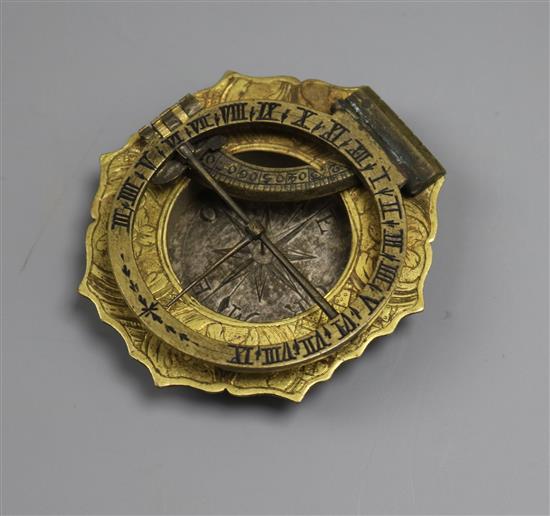 A Ludwig Theodor Müller equinoctial compass sundial 5cm